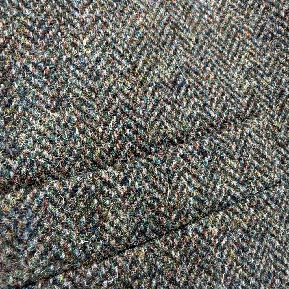 Harris Tweed Men's 2 Piece Wool Herringbone Blazer Vest Suit Set Gray 44
